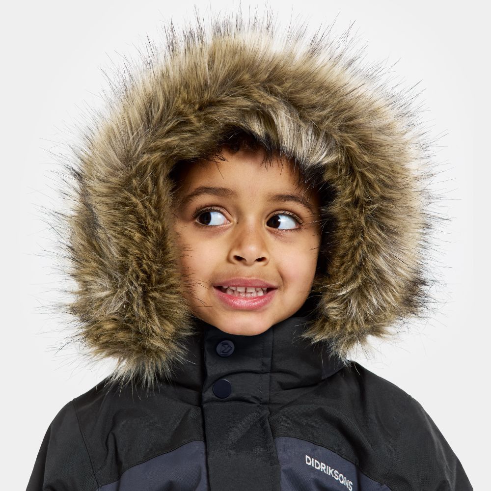 Didriksons Bjarven III Kids Snowsuit - Waterproof Winter Jacket & Pants Set for Boys & Girls, Navy Blue - Perfect for Skiing, Snowboarding & Outdoor Play