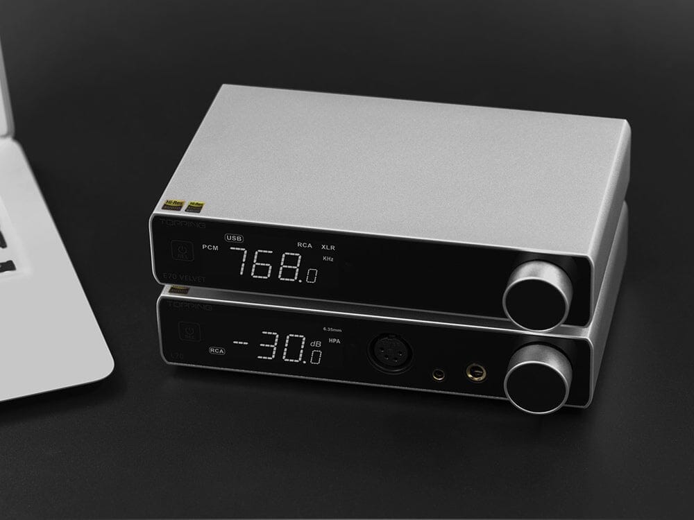 TOPPING E70 Velvet DAC & L70 AMP Combo with XLR Cable - High-Resolution Audio System for Home Studio & Audiophile Listening