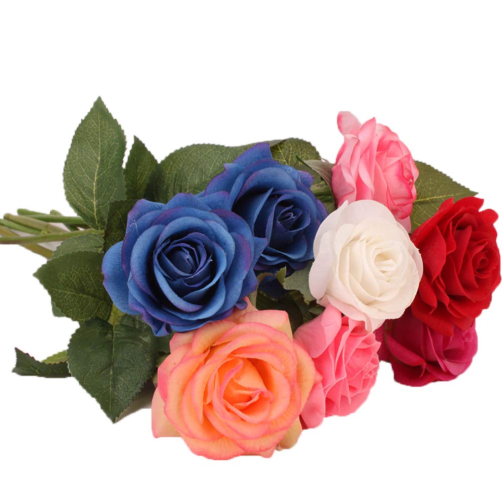 12pcs Artificial Silk Roses - Realistic Fake Flower Bouquet for Wedding, Party, Home Decor - Perfect for Centerpieces, Bridal Showers & DIY Floral Arrangements