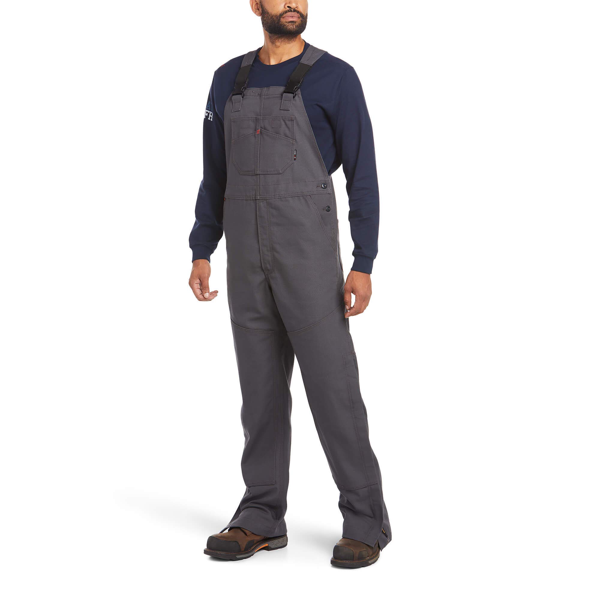 Ariat Men's Flame-Resistant (FR) Canvas Unlined Bib Overalls - Durable Workwear for Farming, Construction & Outdoor Labor