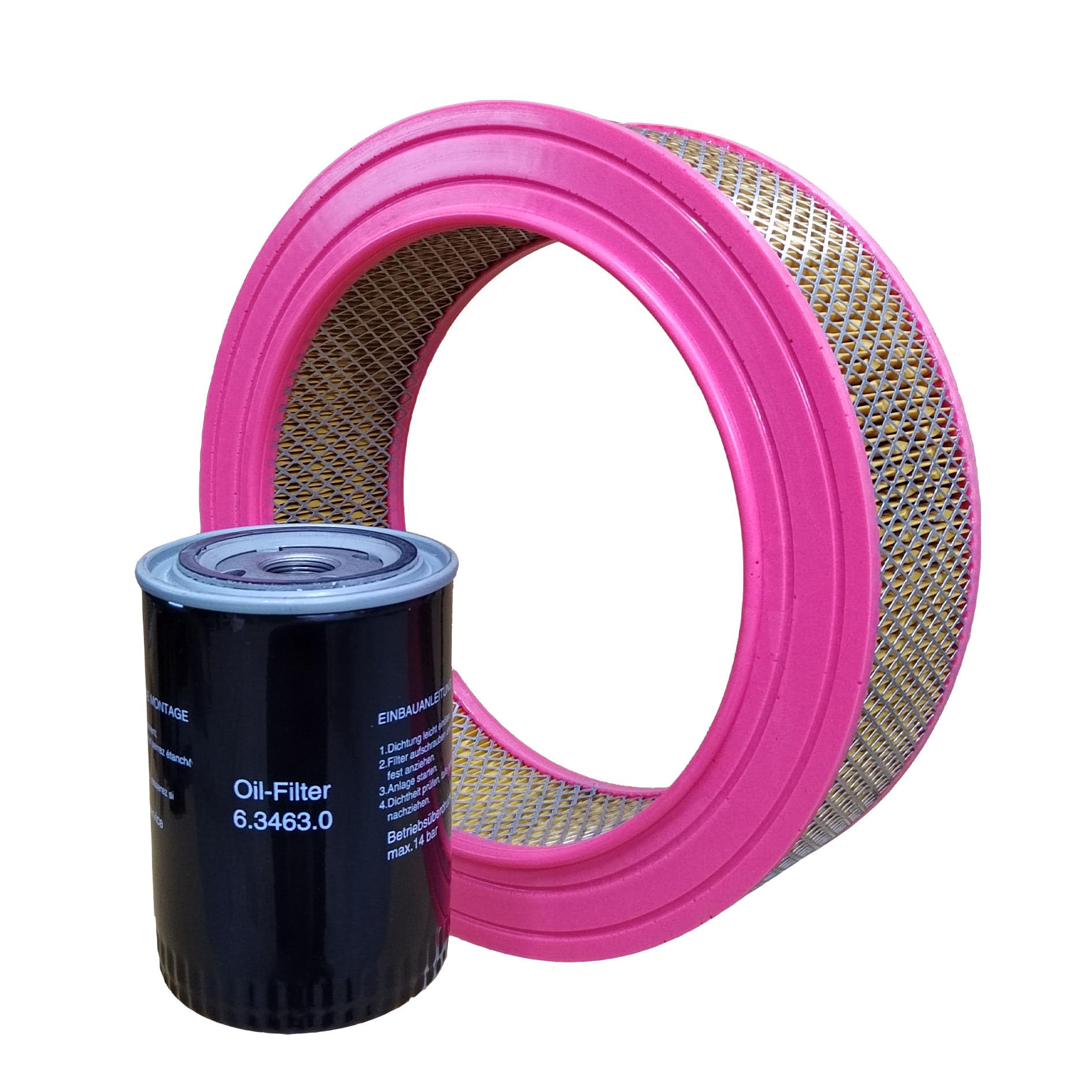 6.4143.0 & 6.3463.0 Air & Oil Filter Replacement Set - Compatible with Air Compressors - for Industrial, Workshop & Home DIY Use