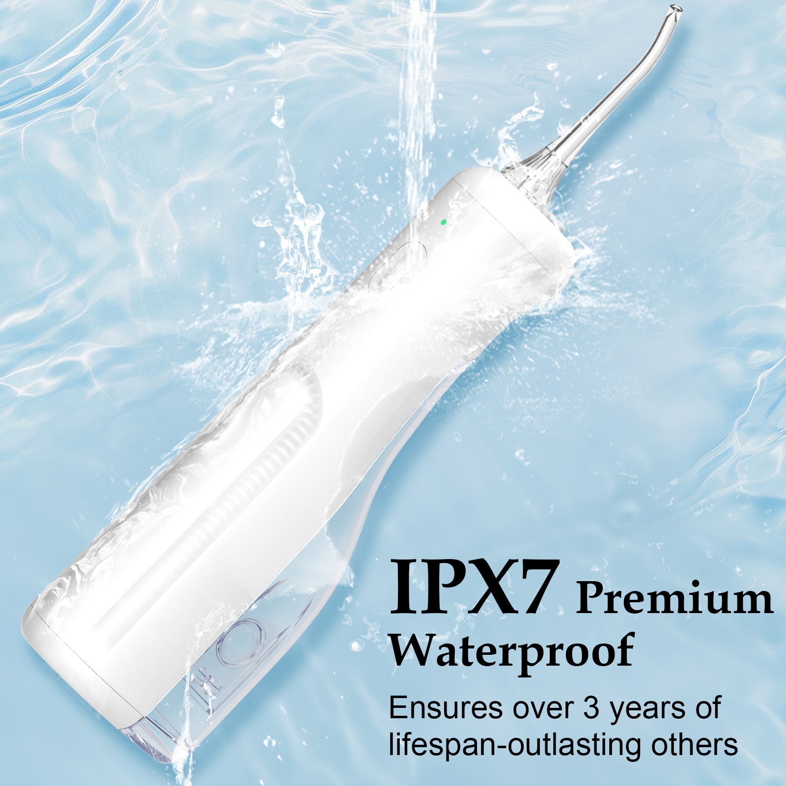 Mitimi Portable Cordless Water Flosser - 5 Jet Tips for Deep Cleaning, Rechargeable Battery, Waterproof Design for Travel & Home Use - Perfect for Braces, Implants & Gum Care