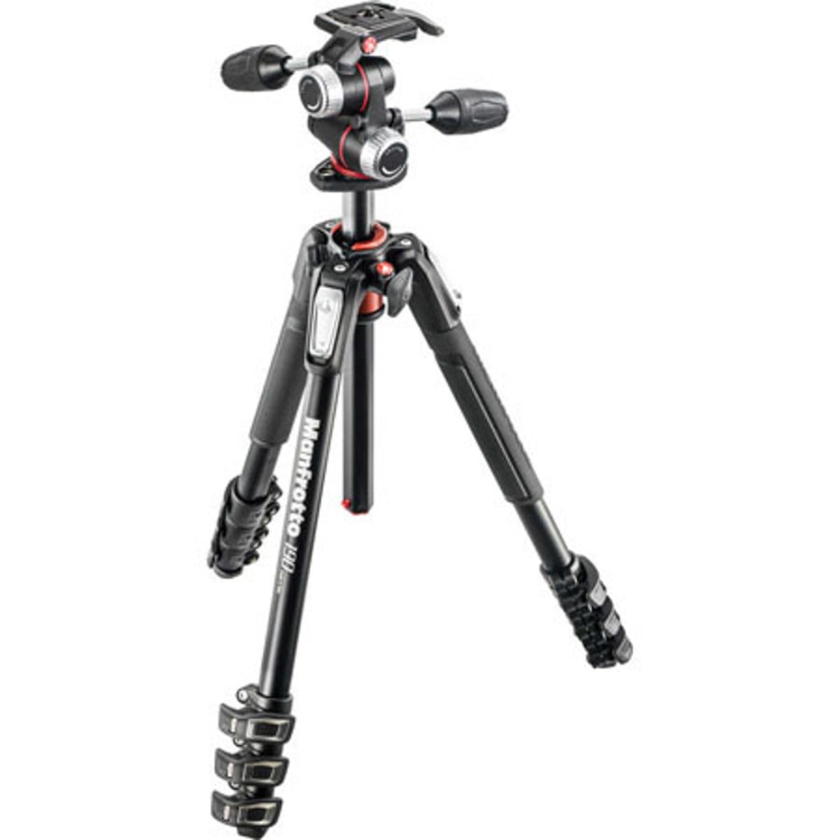 Manfrotto 190XPRO 4-Section Aluminum Tripod with XPRO 3-Way Pan/Tilt Head - Professional Camera Tripod for Photography, Videography & Travel - Perfect for DSLR, Mirrorless Cameras & Video Shooting