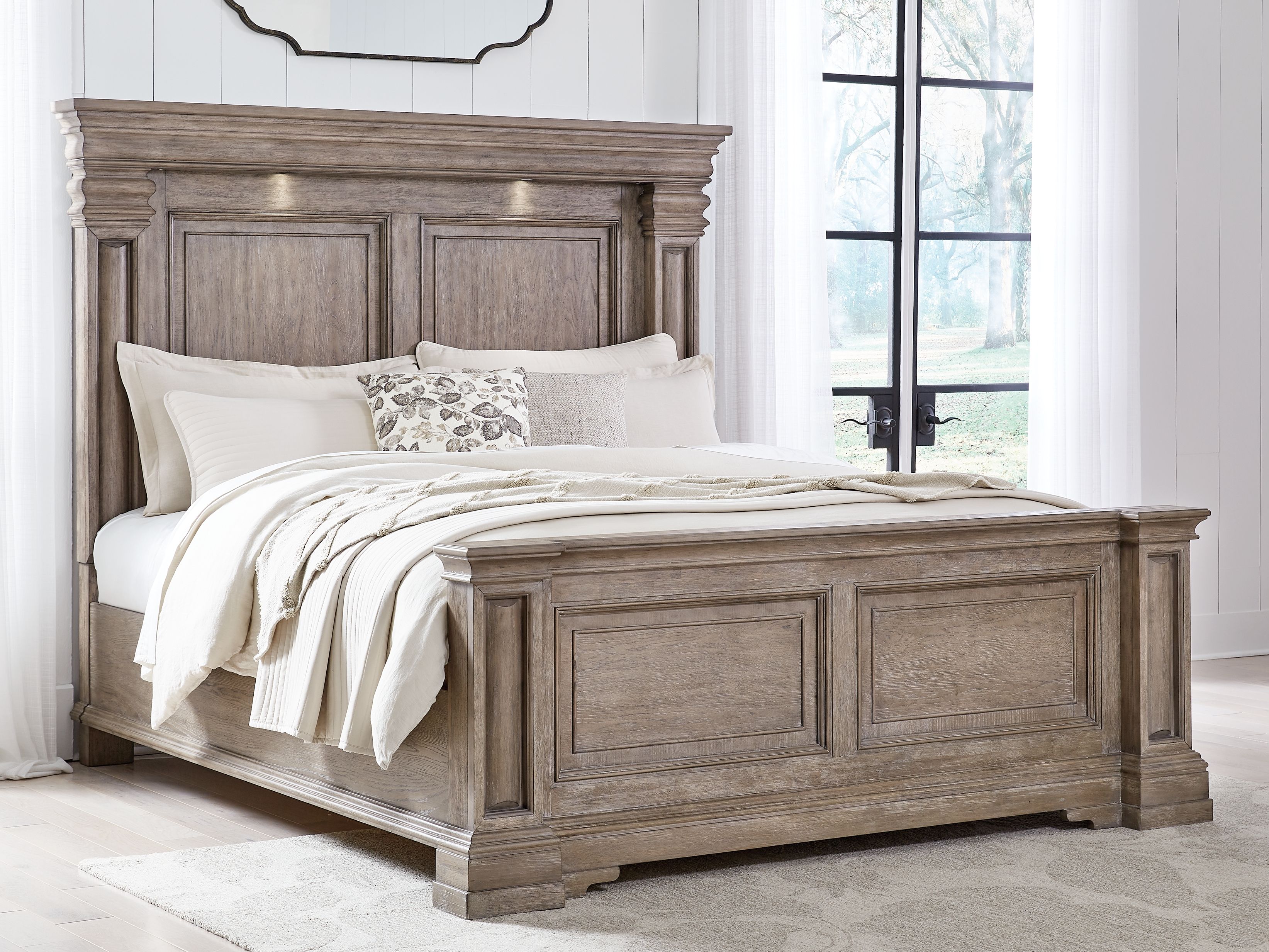 Blairhurst Modern Panel Bed Frame - Queen Size, Wooden Platform Bed with Headboard & Footboard - Perfect for Bedroom, Guest Room & Dormitory