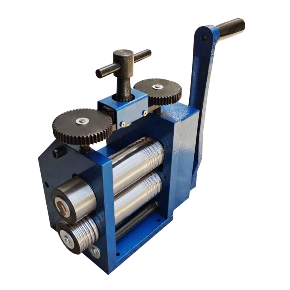 3 Inch (75mm) Manual Jewelry Rolling Mill Machine - Flatten & Shape Metal Sheets & Wires for Jewelry Making | US Stock | Perfect for DIY Jewelry, Metal Crafting & Goldsmithing Projects