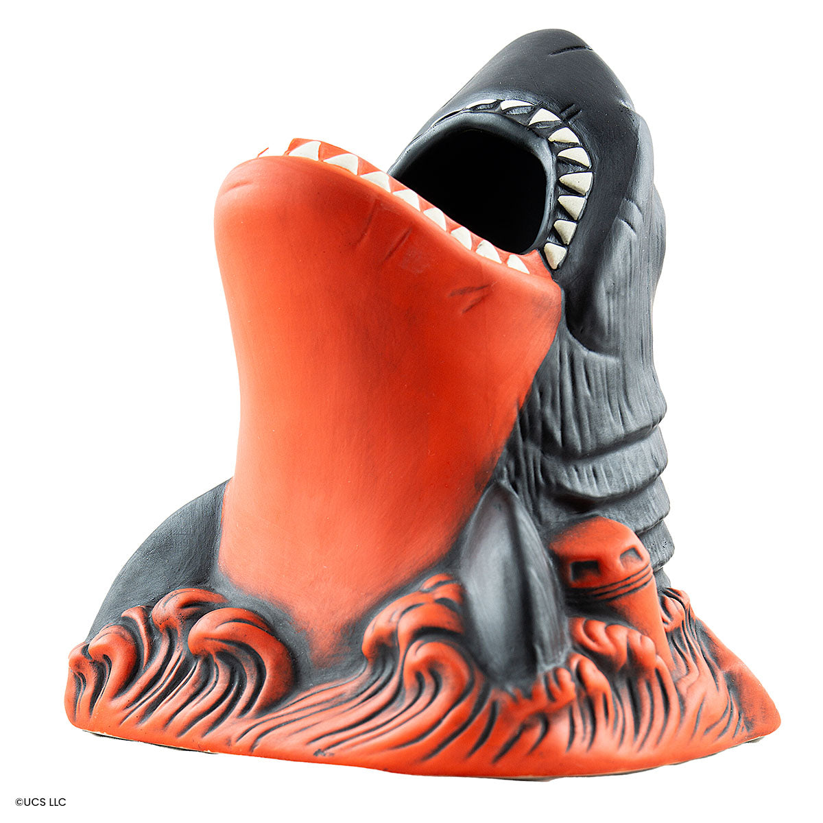 Jaws Tiki Get Out of the Water Variant - Red & Black Collectible Statue for Horror Movie Fans | Perfect for Home Decor, Halloween Party & Movie Themed Gifts