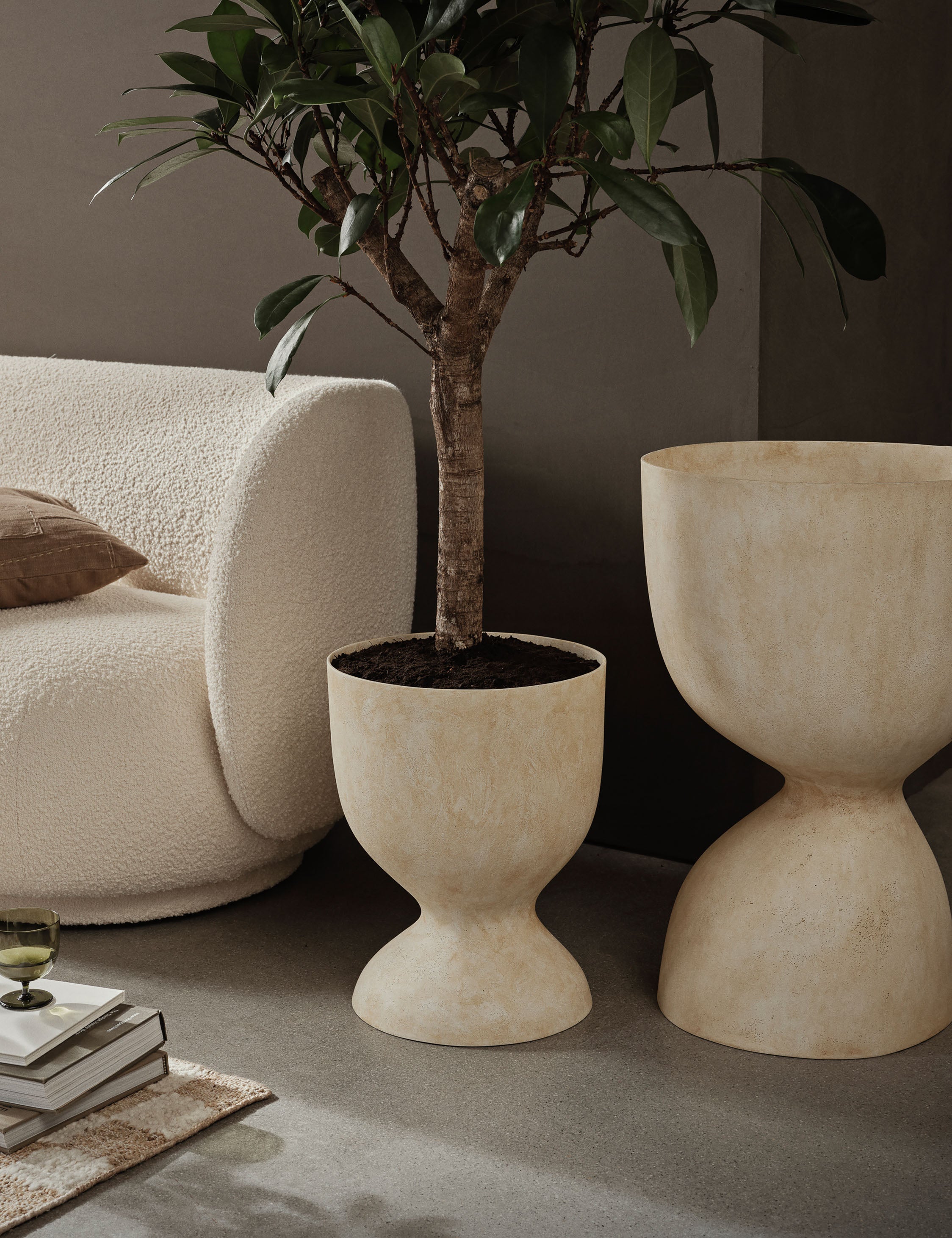 Ferm Living Evoke Pot - Modern Ceramic Planter for Indoor Plants, Home Decor & Office Desk Accessories | Perfect for Succulents, Herbs & Small Flowers
