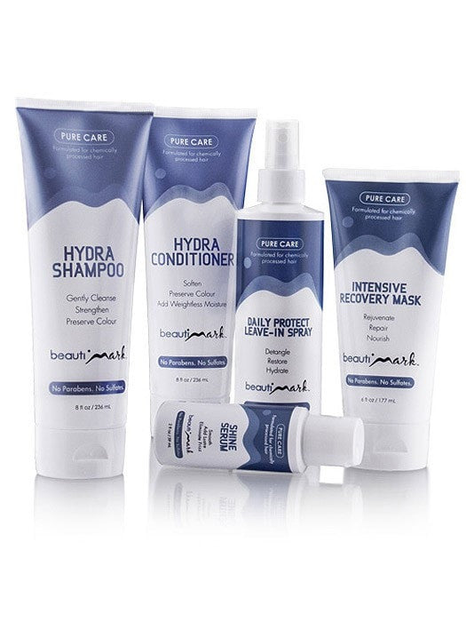 5-Piece Pure Care System for Human Hair - Gentle Shampoo, Conditioner & Styling Kit for Soft, Shiny Hair | Perfect for Daily Hair Care & Salon-Quality Results at Home