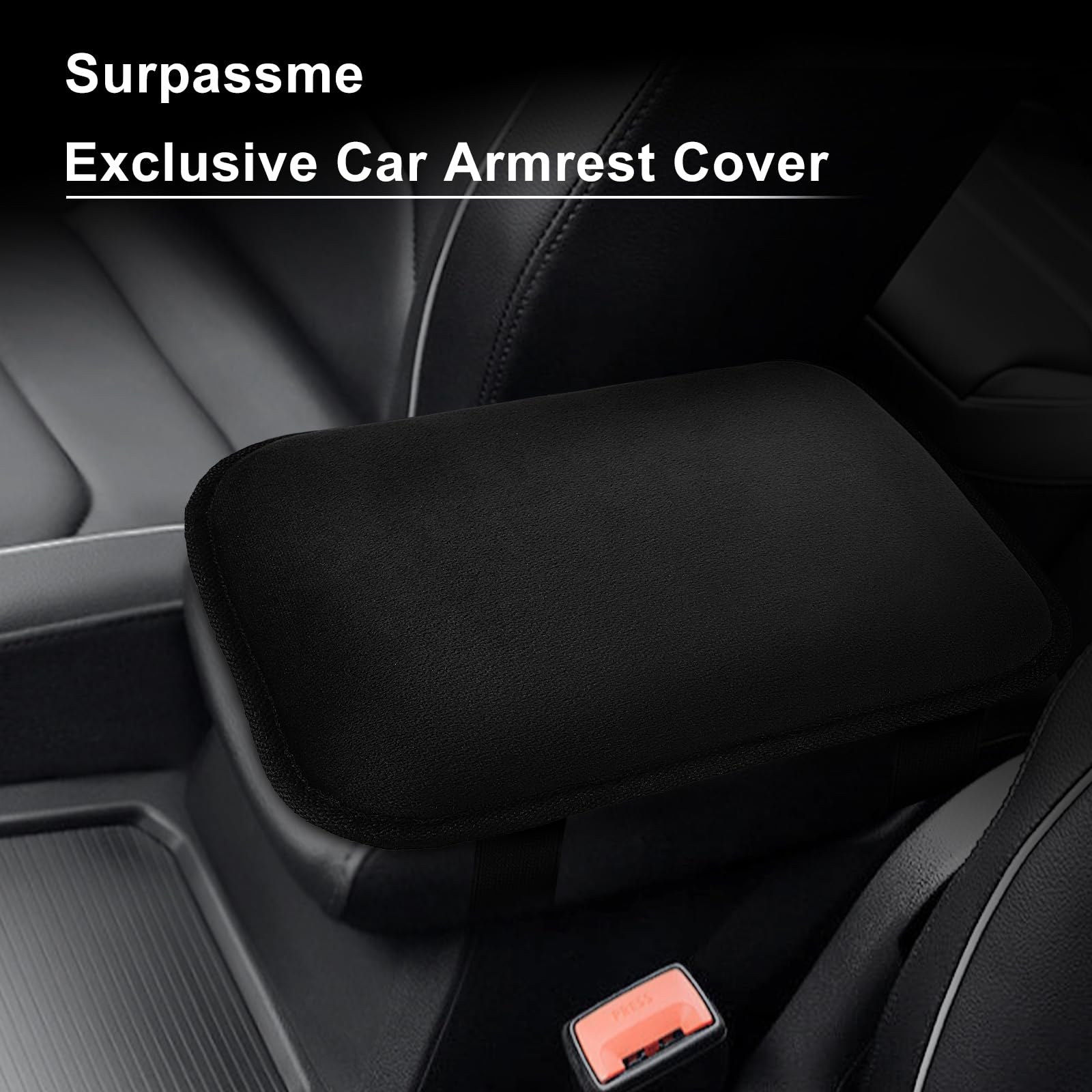 Premium Car Center Console Armrest Pad Protector - Universal Fit for Cars & SUVs - Soft Comfort Cushion Cover (Black) | Perfect for Long Drives & Road Trips