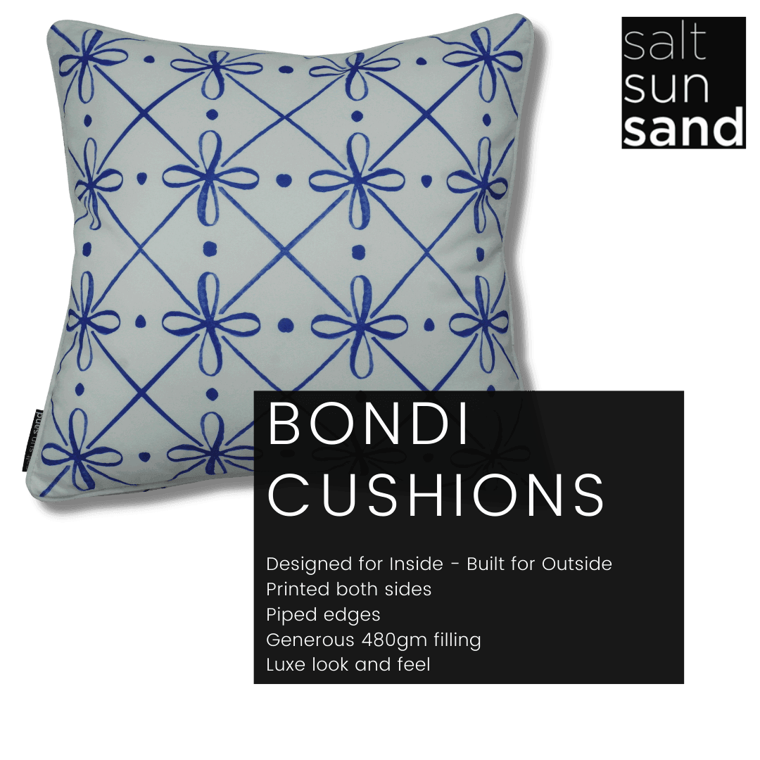 Bondi Porto Paradise 45x45cm Piped Cushion Cover - Decorative Throw Pillow for Sofa, Bed & Outdoor Furniture - Soft & Stylish Home Decor Accessory