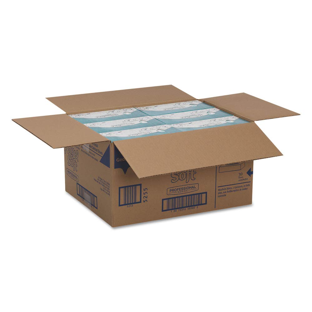Georgia Pacific Professional 48580 Premium Facial Tissues - 100 Tissues per Box, 30 Boxes per Carton | Soft & Strong for Office, Home & Hospitality Use