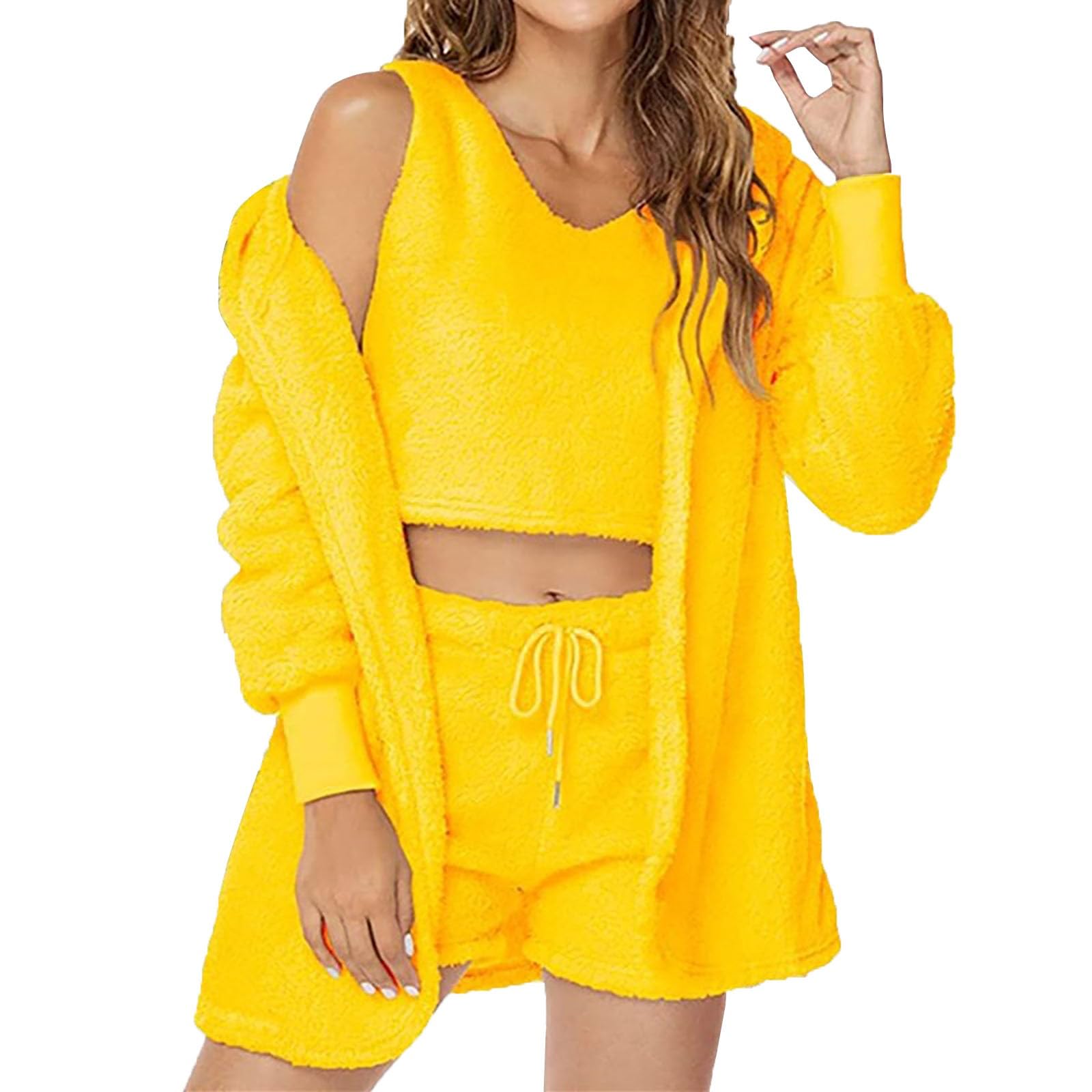 LCMTWX Women's Long Sleeve Workout Set - Plus Size Gym Hoodie & Running Leggings | Athletic Vest & Fashionable Gym Bag | Activewear Essentials for Yoga, Running & Fitness Training