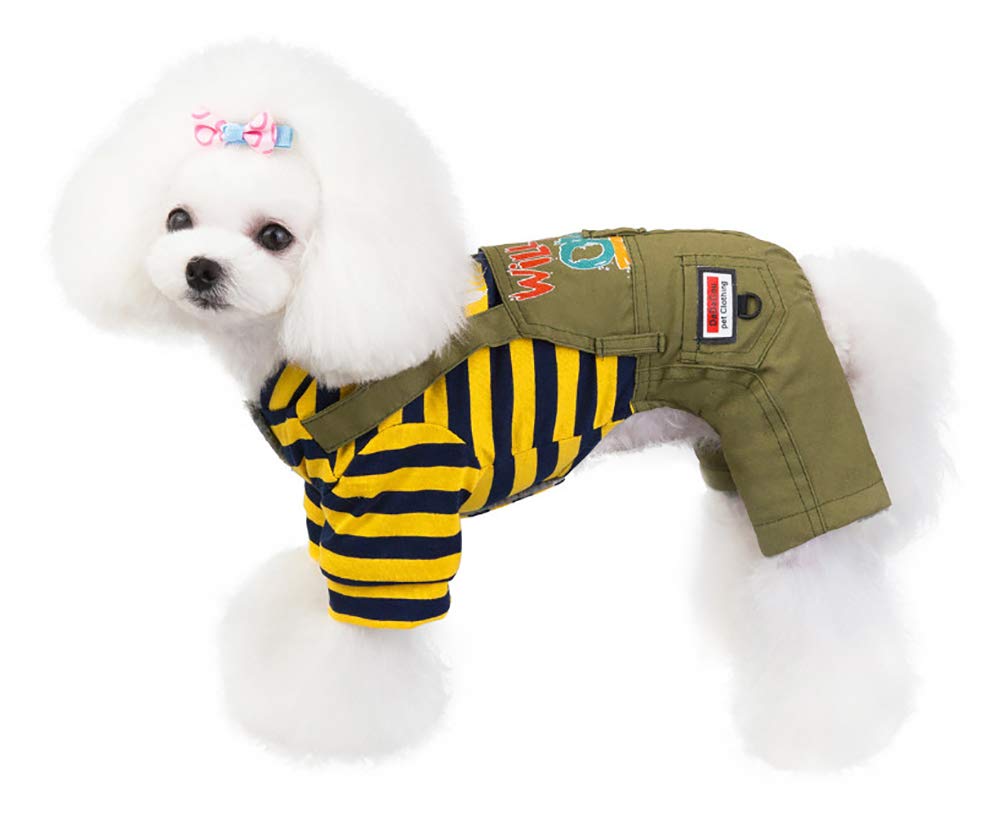 Trudz PET Dog Coat - Thickened Fleece Hoodie Jacket for Small & Medium Dogs & Cats - Warm 4-Legs Winter Sweater for Cold Weather (Yellow, Large) - Perfect for Outdoor Walks & Indoor Comfort