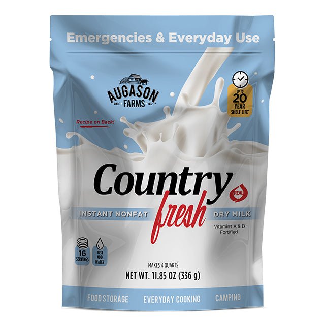 Country Fresh Instant Nonfat Dry Milk Powder - 16 Servings (1.5lbs) | Quick & Easy Milk Substitute for Baking, Cooking & Emergency Food Storage