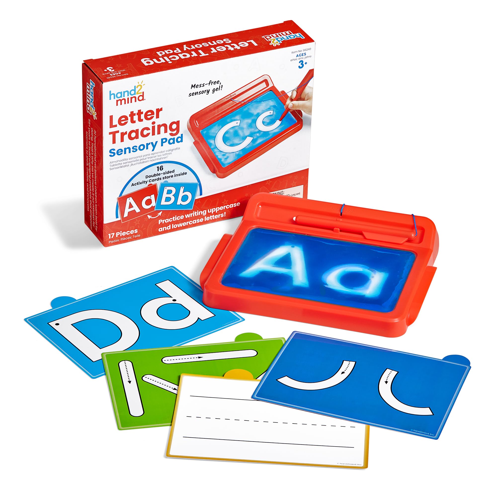 Hand2Mind Letter Tracing Pad for Kids 3-5 - Reusable Writing Practice & Montessori Alphabet Toy for Preschool Learning at Home