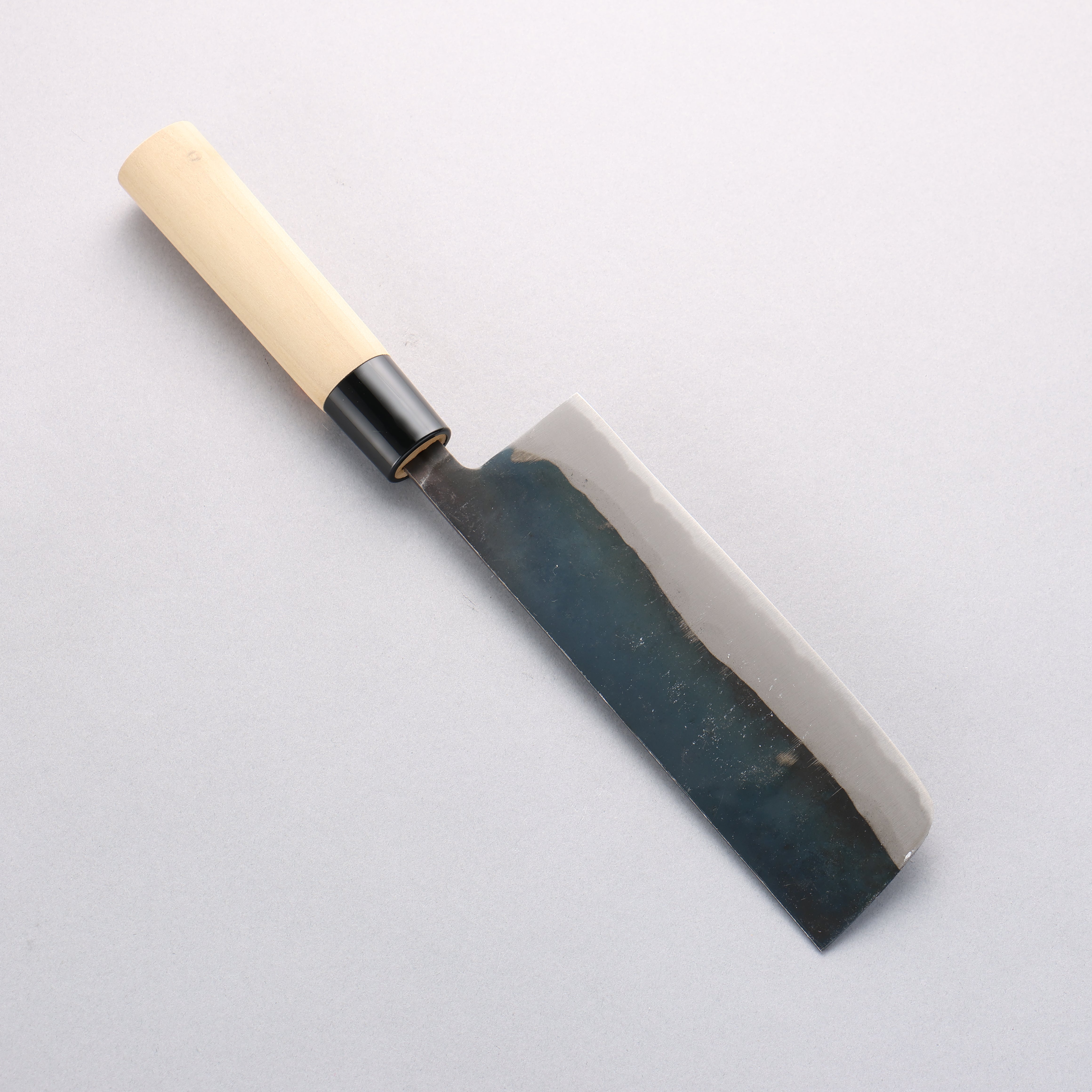 Kanetsune White Steel No.2 Kurouchi Nakiri Knife 165mm with Magnolia Handle - Japanese Vegetable Knife for Professional Chefs & Home Cooking