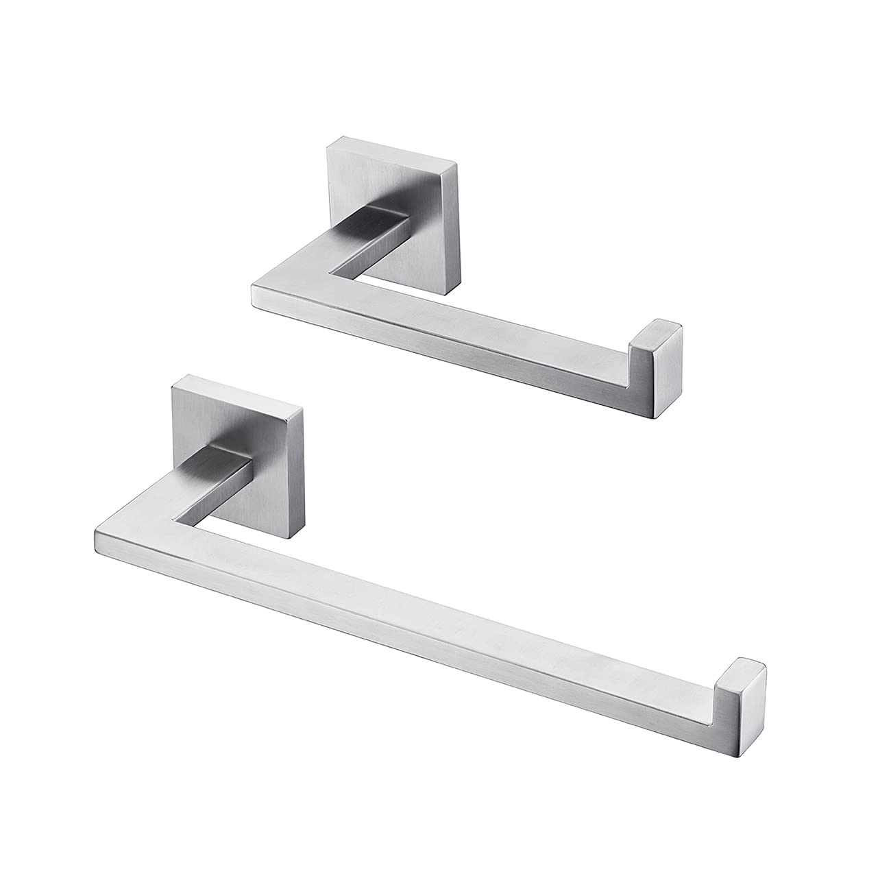 Premium Miyili 2-Piece SUS 304 Stainless Steel Bathroom Accessories Set - Wall Mounted Towel Ring & Toilet Paper Holder (Model BS06N2) for Modern Home & Hotel Bathroom Decor