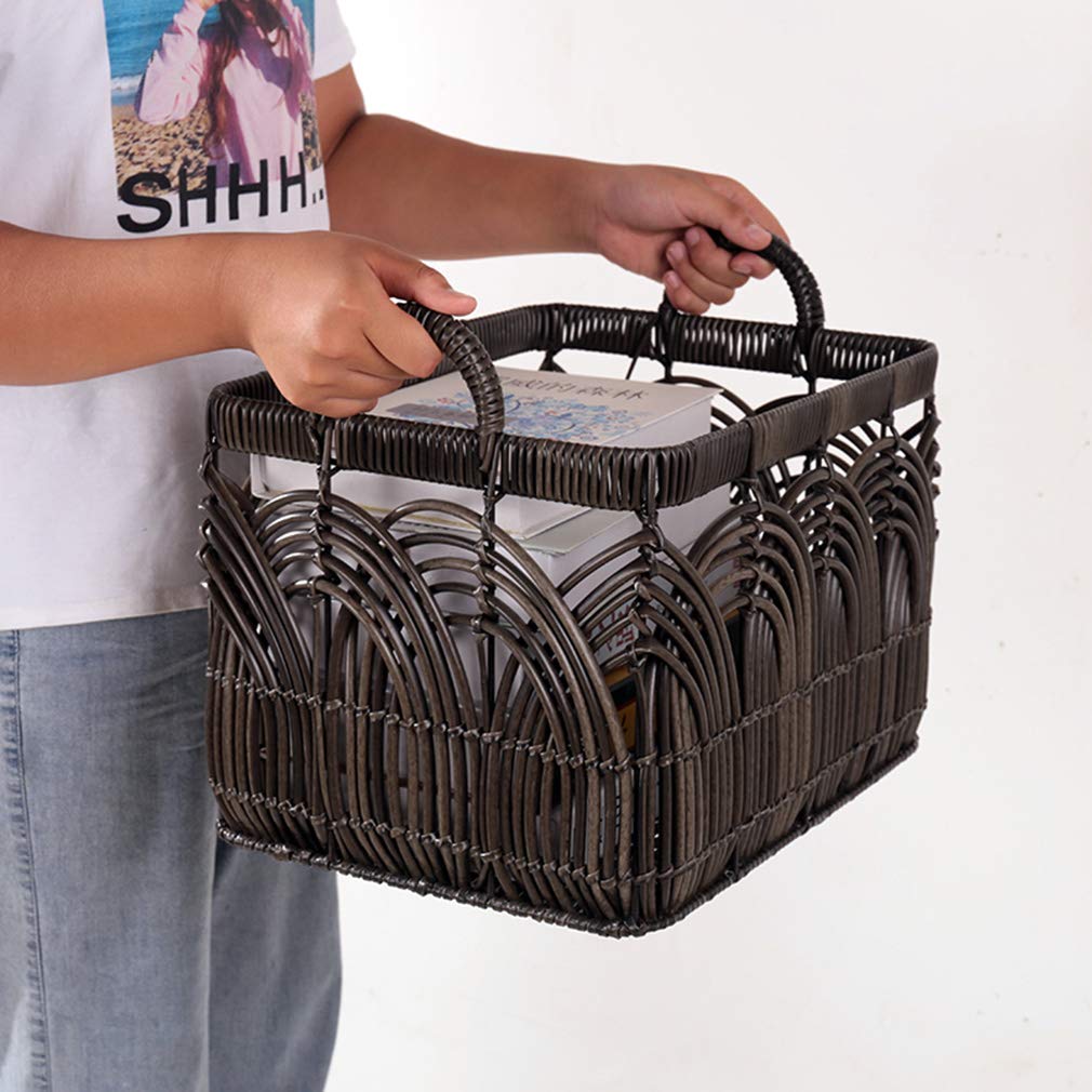 Large Woven Storage Basket with Handles - Handmade Laundry Hamper & Home Organizer for Clothes, Toys, Picnic Supplies & Groceries - Perfect for Bedroom, Bathroom & Outdoor Use
