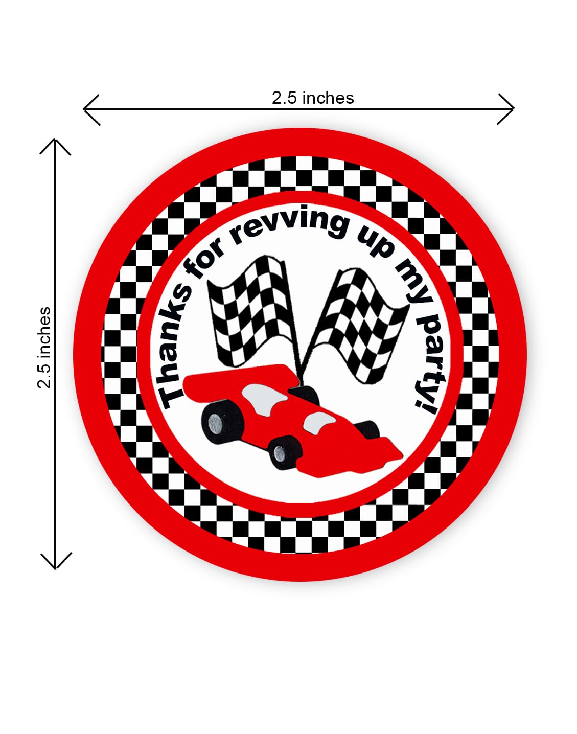 Race Car Party Favor Stickers - 40 Pack of High-Quality Race Car Thank You Stickers for Kids Birthday Party - Perfect for Party Bags, Goodie Bags, and Indy 500 Themed Decorations - Great for Birthday Favors, Classroom Rewards, and DIY Race Car Party Supplies