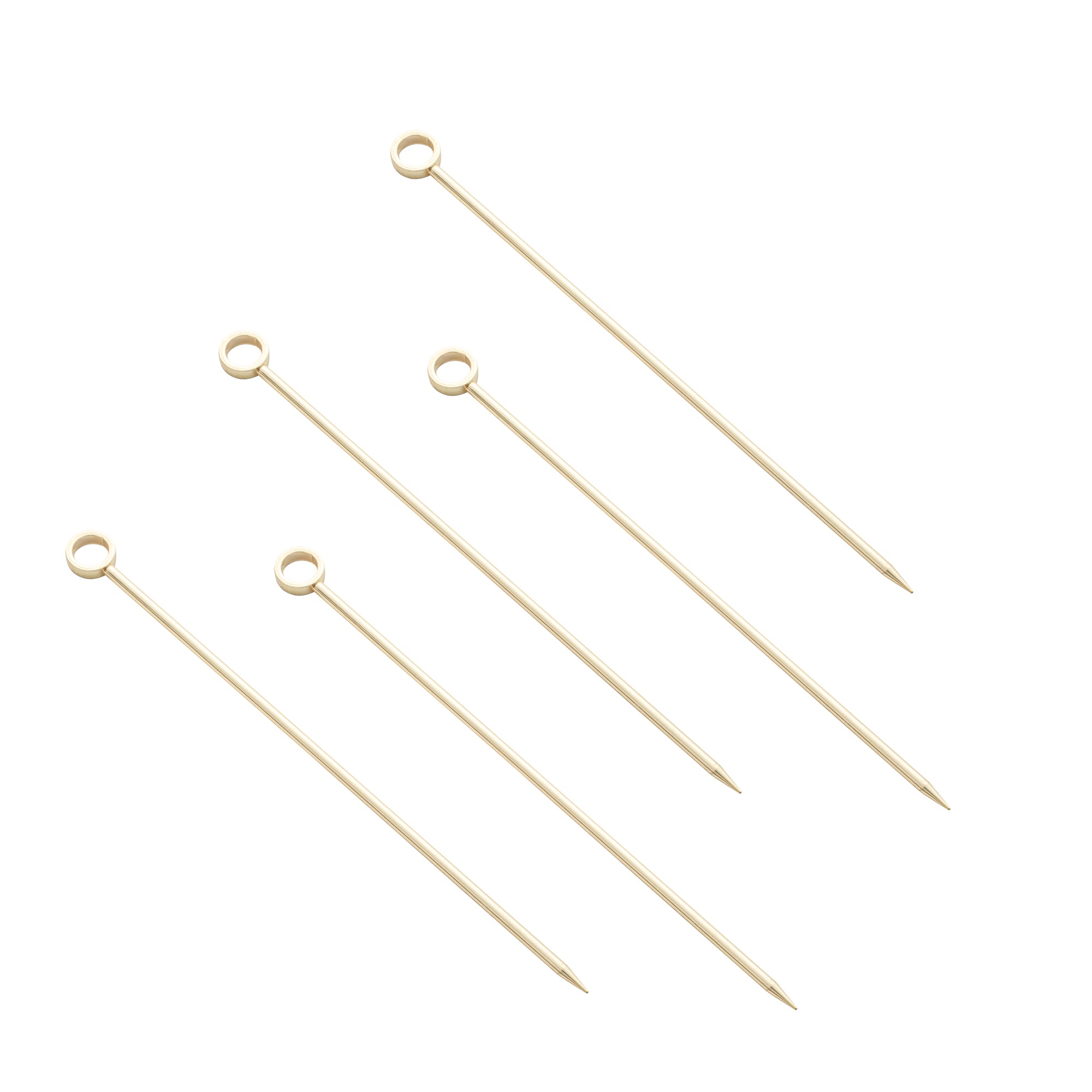 Premium Gold Plated Stainless Steel Cocktail Picks - Set of 10 (4.5 inch) - Elegant Drink Stirrers for Cocktails, Martinis & Beverages - Perfect for Home Bars, Parties & Gifts