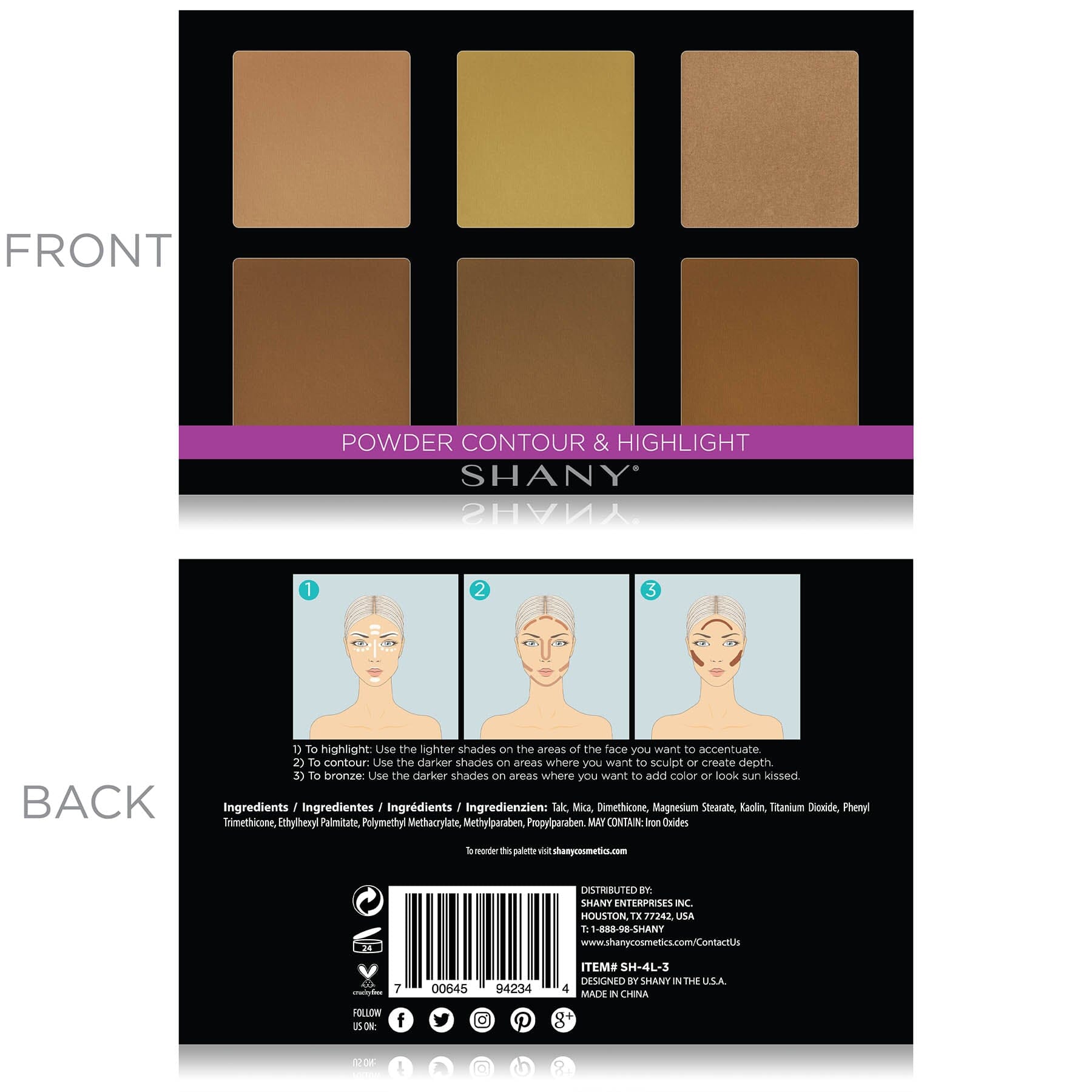 4 Layer Contour & Highlight Makeup Kit with Refillable Pans - Professional Face Contouring Palette for Cheekbones, Nose & Jawline - Perfect for Bridal, Photoshoot & Everyday Makeup Looks