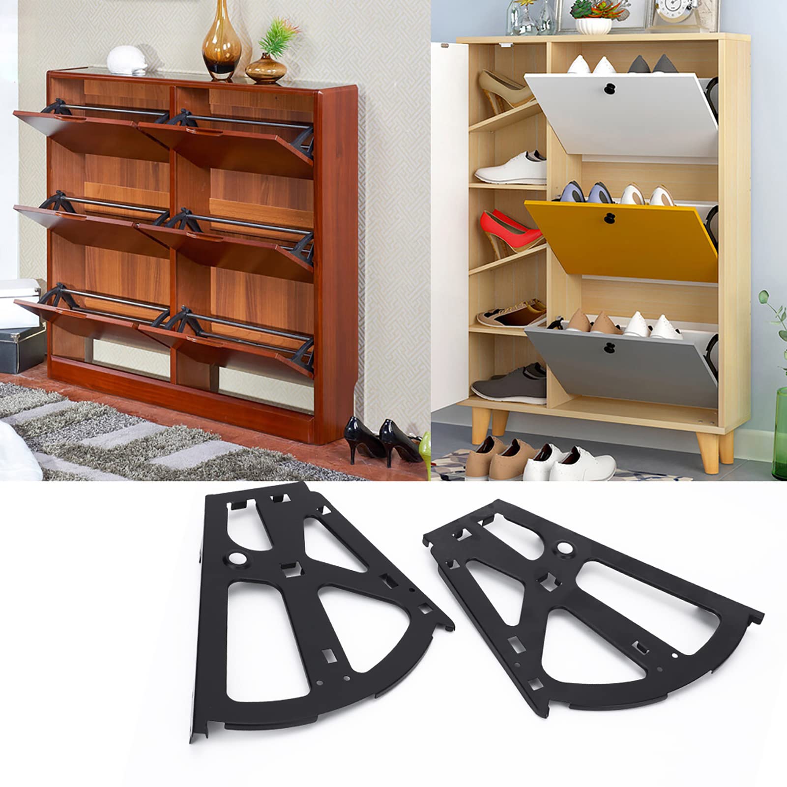 Agatige 2-Layer Shoe Cabinet Hinge - Flip Frame Shoe Rack Hinges & Drawer Hardware Parts for Home Organization - Perfect for Closet, Entryway, and Bedroom Storage Solutions