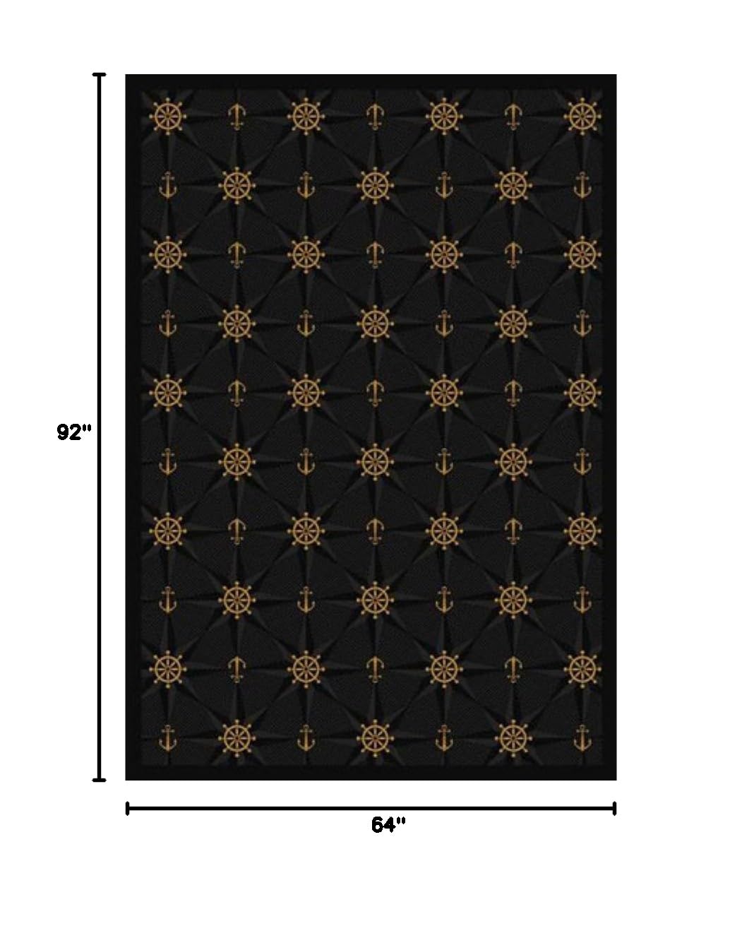 Joy Carpets Kaleidoscope Mariner's Tale Whimsical Area Rugs in Onyx - Soft Non-Slip Kids Playroom & Nursery Rug for Home Decor