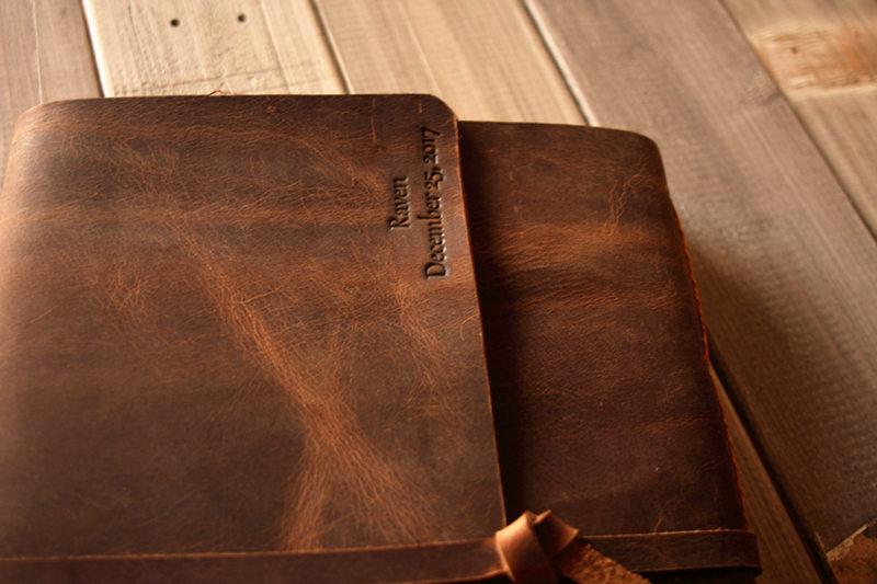 Custom Leather Wedding Guest Book - Personalized Keepsake for Bridal Shower, Reception & Anniversary - Elegant & Durable Guest Sign-In Book