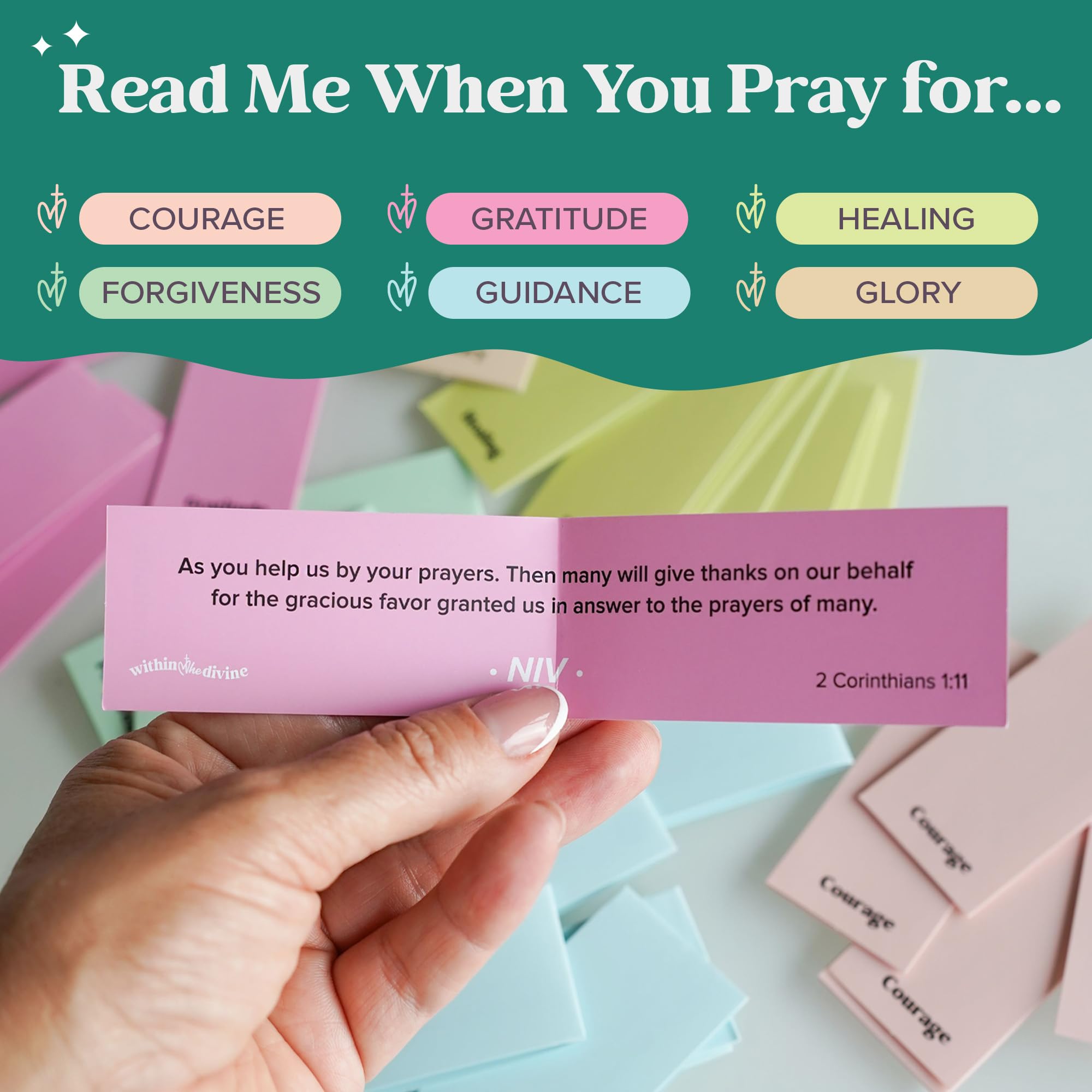 Inspirational Bible Verse Prayer Jar - 120 Color-Coded Scripture Cards for Daily Devotion, Christian Gift for Women & Men (Perfect for Easter, Bible Study & Encouragement)