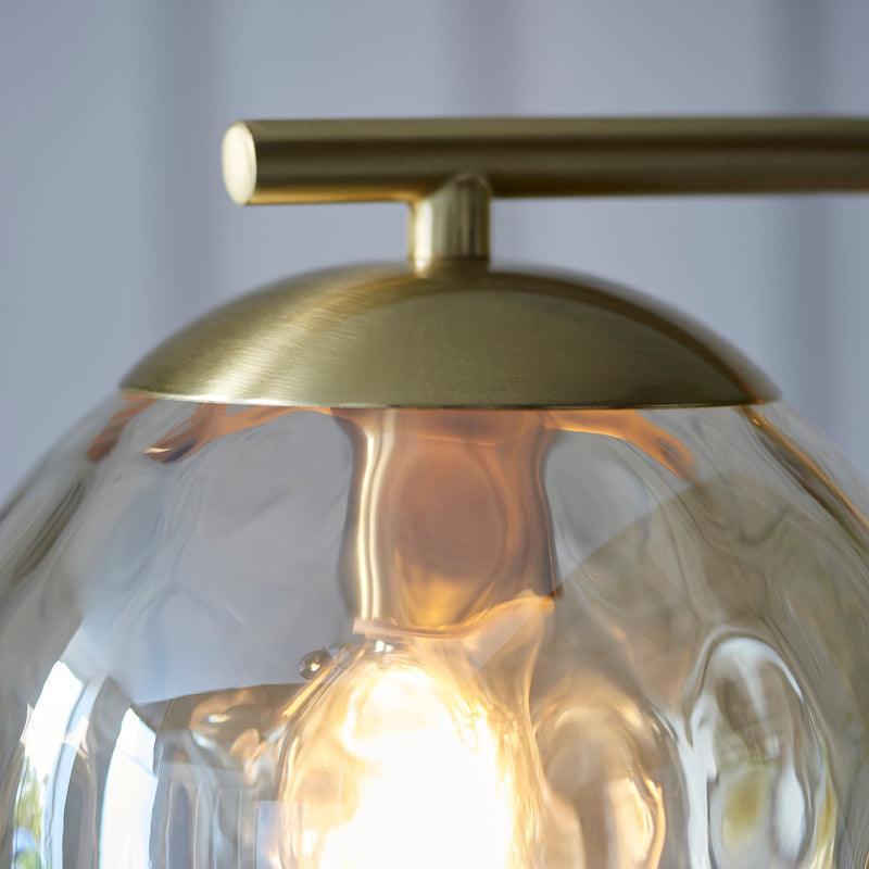 Modern Brass Floor Lamp with Dimple Design - Elegant Lighting for Living Room, Bedroom & Office - Open Box