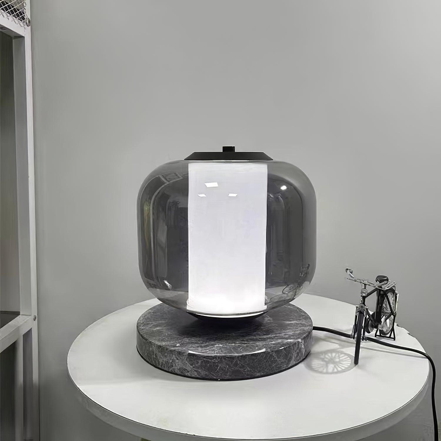 Elegant Eira Marble Table Lamp - Modern Home & Office Decor Lighting for Bedroom, Living Room, Study Desk | Dimmable LED Light with USB Port