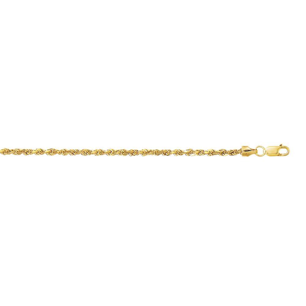 10K Gold 2.5mm Diamond Cut Lite Rope Chain Necklace for Men & Women - Perfect for Everyday Wear, Gifts & Special Occasions