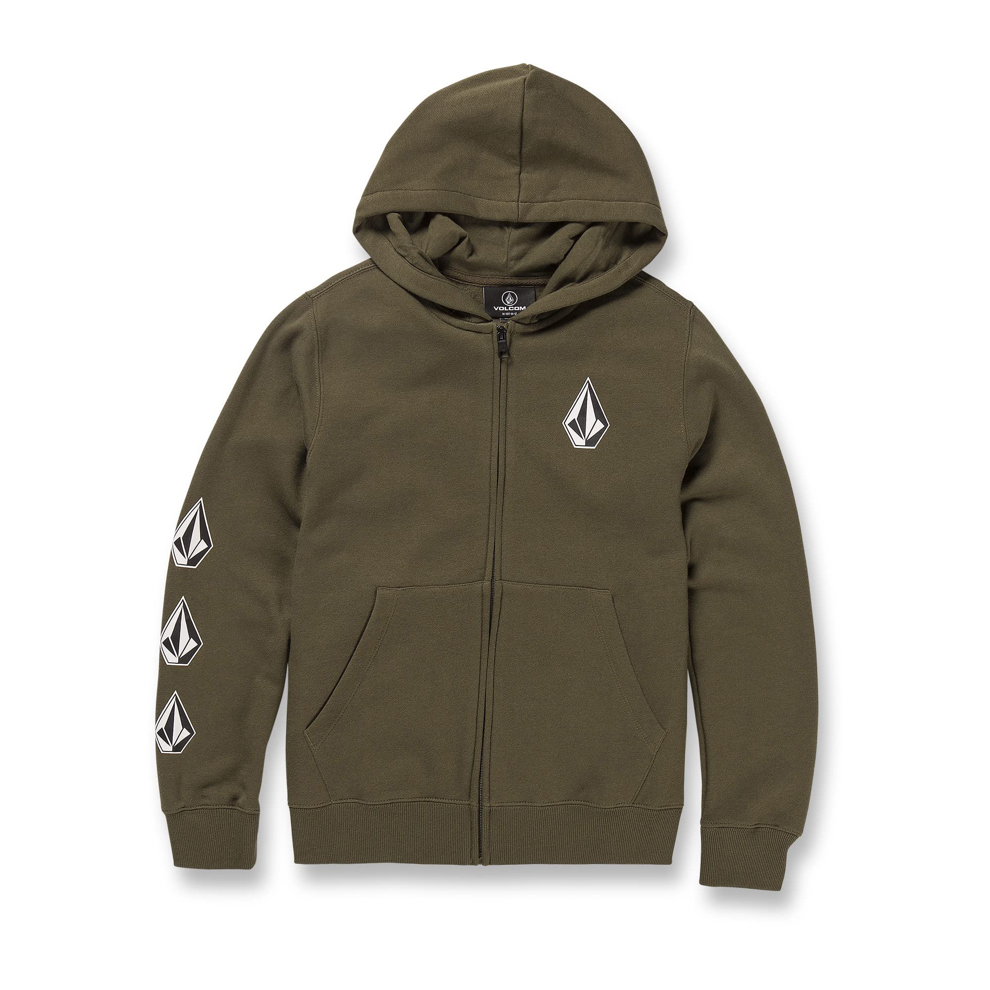 Volcom Boys' Iconic Stone Hooded Zip Fleece Sweatshirt - Big & Little Boys Sizes (8-20) | Warm Winter Pullover for Outdoor Play & School Activities