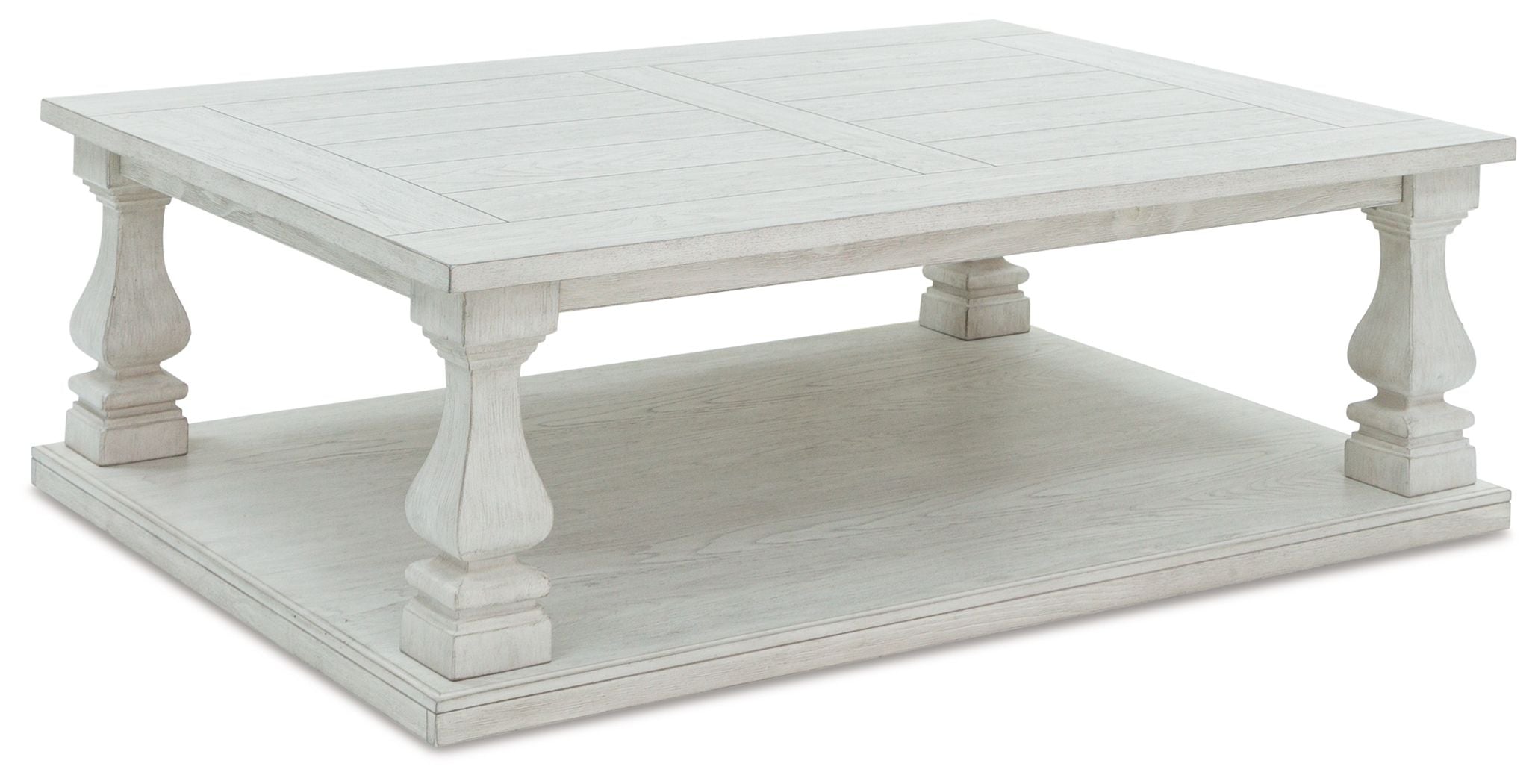 Arlendyne Antique White Rectangular Cocktail Table - Vintage Style Coffee Table for Living Room, Lounge & Home Decor