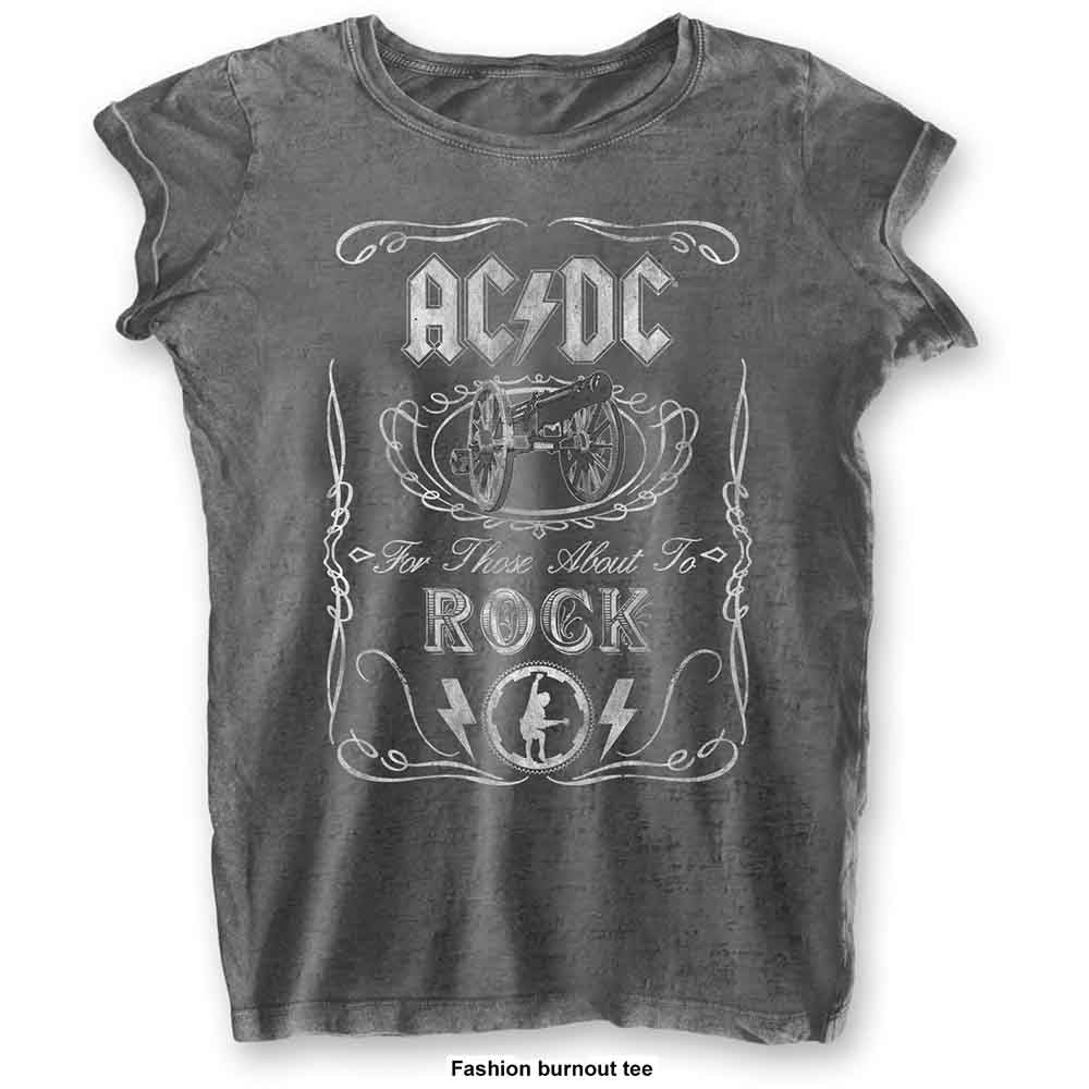 Stylish AC/DC Women's Graphic T-Shirt with Cannon Swig Print - Perfect for Concerts, Casual Wear & Rock Music Fans