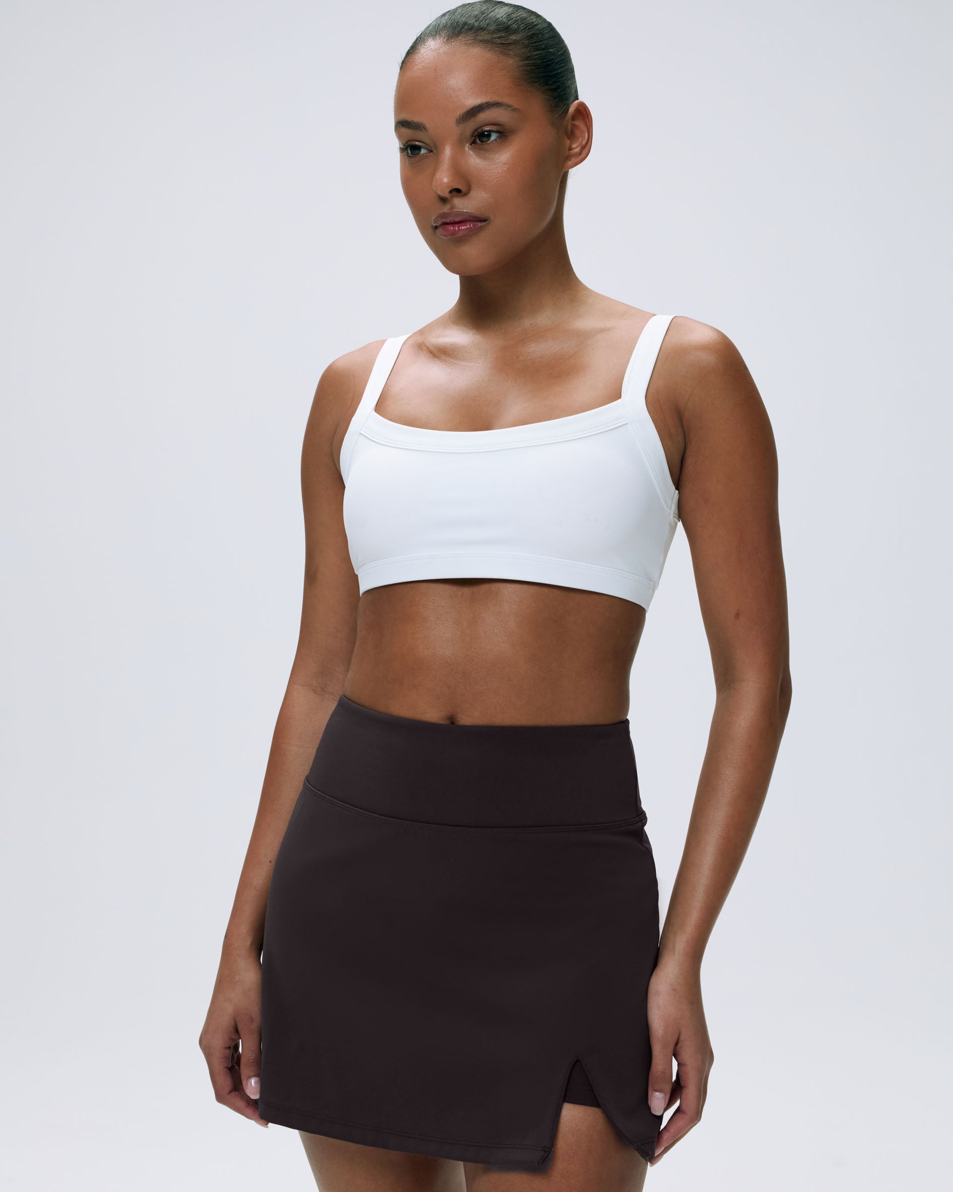 Ultimate A-Line Mini Skirt for Women - Coffee Brown High Waist Stretchy Denim Skirt | Perfect for Casual Outfits, Date Nights & Summer Fashion