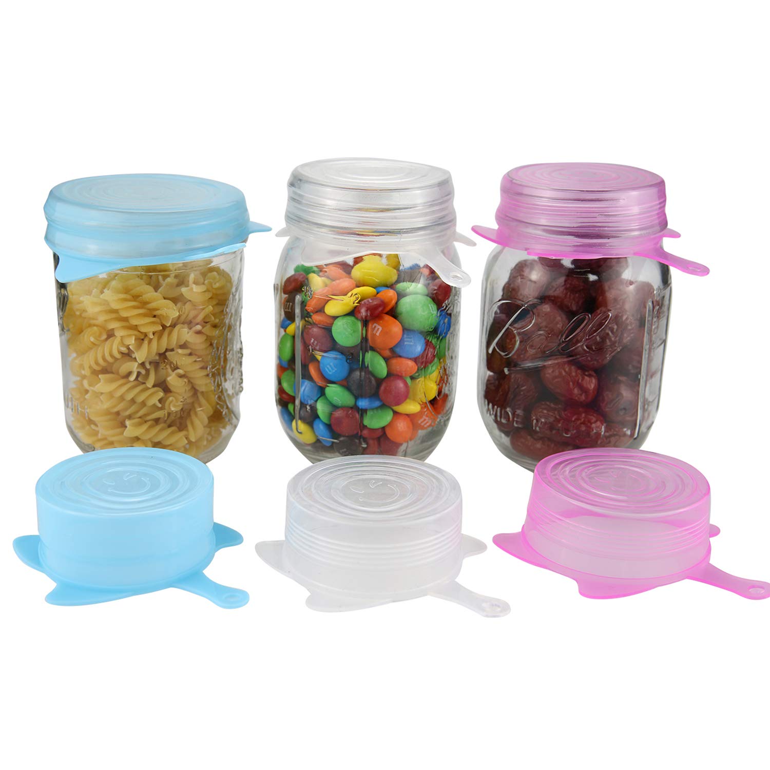 6 Pack Silicone Stretch Lids - Reusable Food Covers for Bowls, Pans, Cups & Jars - Heat Resistant, Microwave & Dishwasher Safe - BPA Free - Perfect for Meal Prep, Leftovers & Food Storage