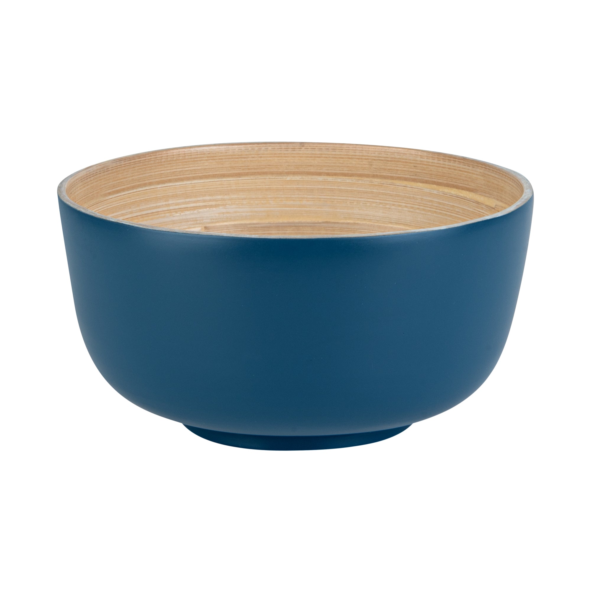Bambuddha 15 oz Round Blue Spun Bamboo Small Salad Bowl - 7.75