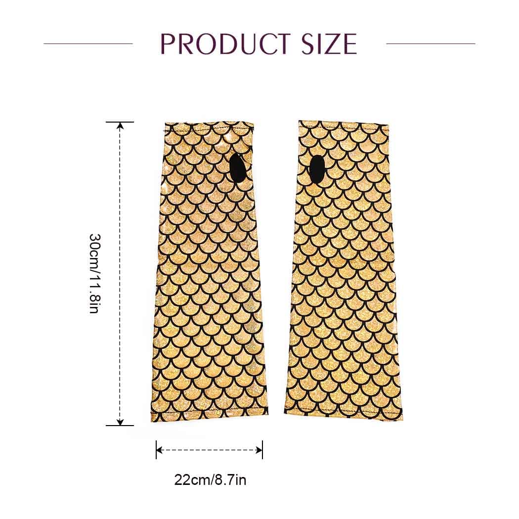 Fish Scale Gloves for Women & Girls - Fashionable Arm Sleeves for Rave Parties, Costume Accessories | Perfect for EDM Festivals, Cosplay & Nightclub Outfits