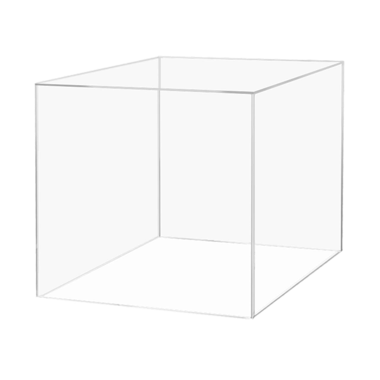 18 Inch Clear Acrylic Display Riser Box - Open Side Square Merchandise Riser for Retail Stores, No Assembly Needed - Perfect for Product Displays, Countertop Storage & Store Organization