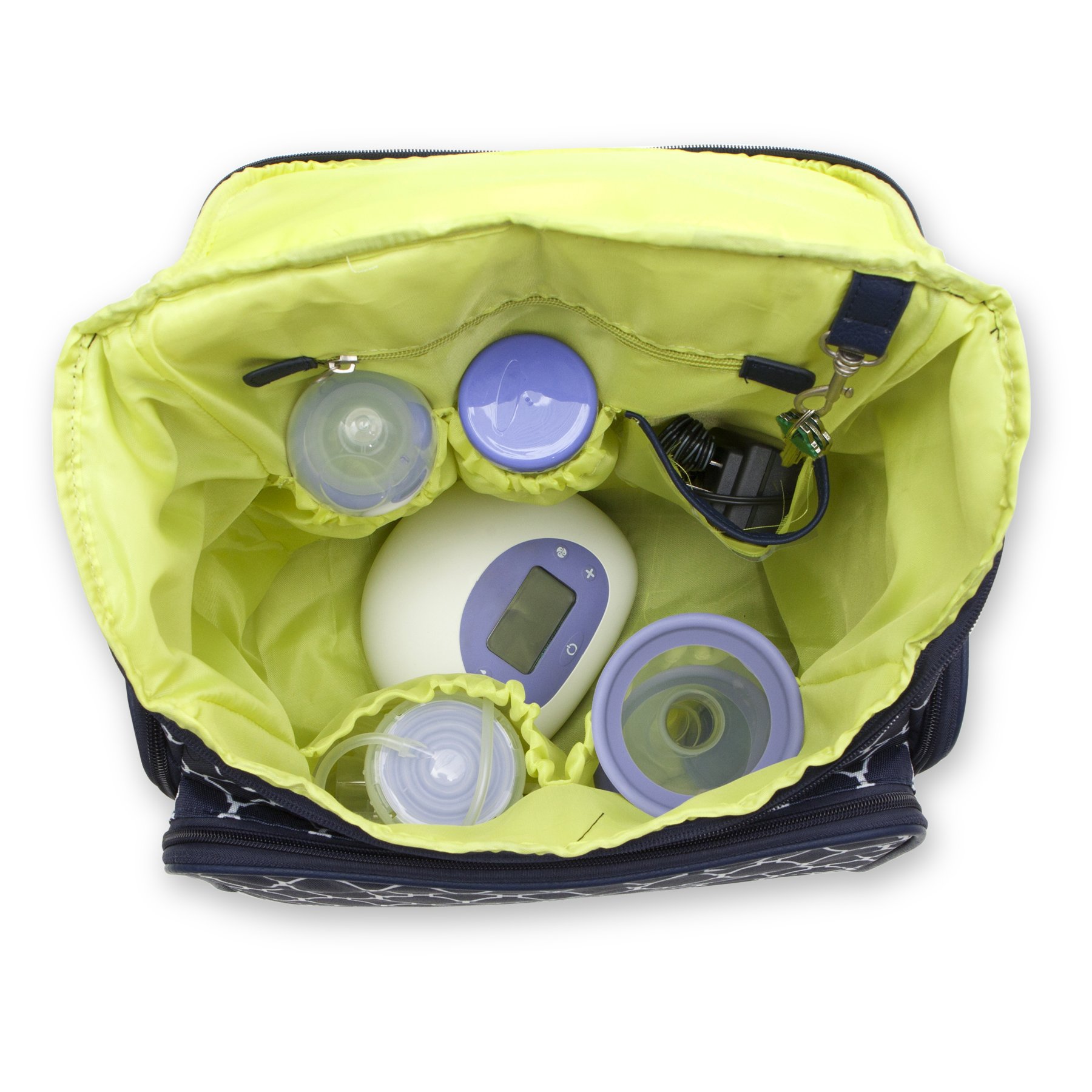 Bananafish Large Breast Pump Backpack for Travel - Insulated Cooler Pockets & Accessory Storage - Fits Medela, Spectra & Major Brands (Blue/White) - Perfect for Working Moms, Hospital Visits & On-the-Go Pumping