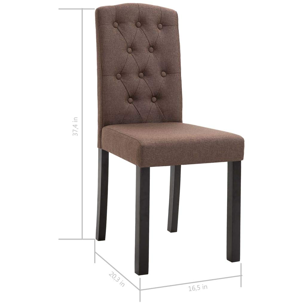 Dining Chairs Set of 4 - Comfortable Brown Fabric Kitchen Chairs for Dining Room, Living Room, Bedroom, Restaurant - Perfect for Home & Commercial Use