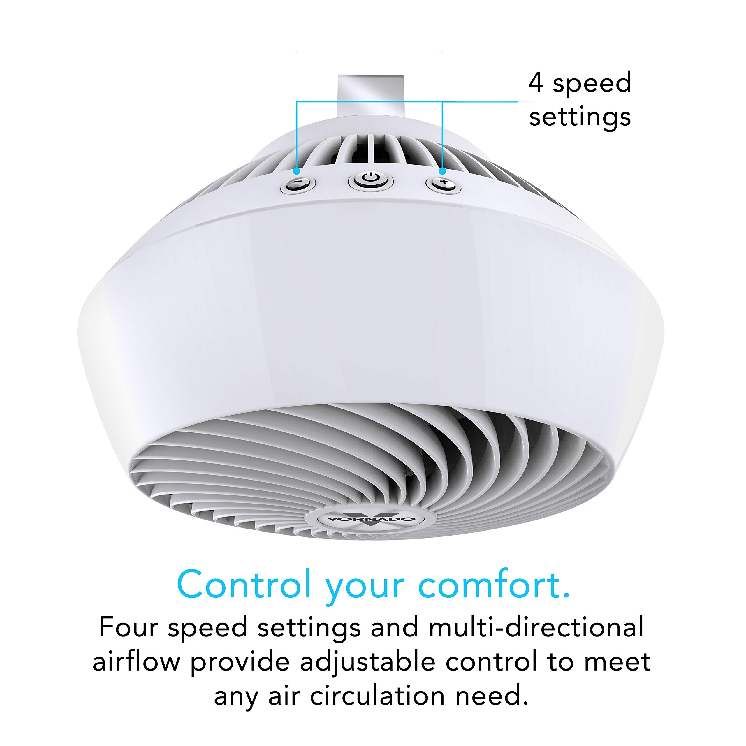 Vornado 560 Medium Air Circulator Fan - 4 Speed Adjustable Floor Fan with Quiet Operation, Easy Clean Design for Home, Office & Bedroom (White) | Whole Room Cooling & Air Circulation Solution