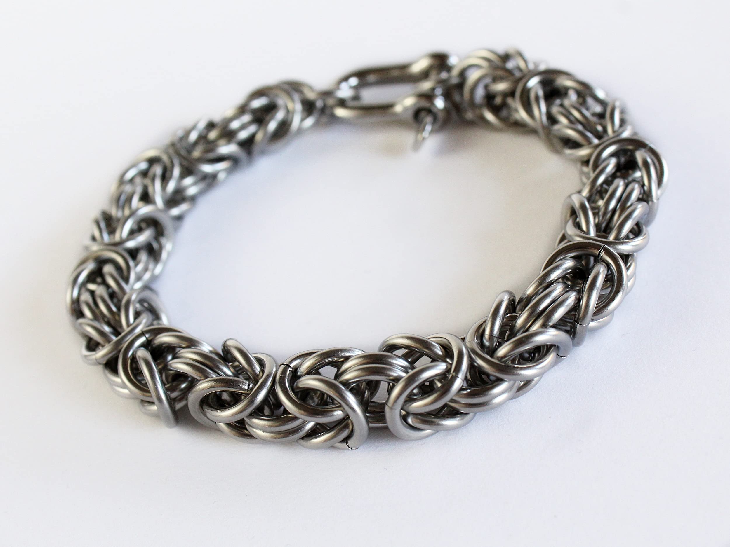 Men's Stainless Steel Byzantine II 14 Gauge Bracelet - Durable & Stylish Chain Link Jewelry for Casual Wear, Gifts & Special Occasions