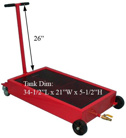 15 Gallon Low Profile Heavy Duty Truck Oil Drain Pan - Durable & Leak-Proof for Semi Trucks, Diesel Engines & Fleet Maintenance | Garage & Workshop Use
