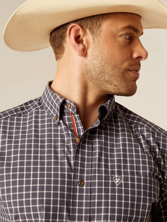 Ariat Men's Pro Series Dakota Classic Fit Short Sleeve Shirt - Blue Indigo - Western Work Shirt for Ranch, Rodeo & Casual Wear