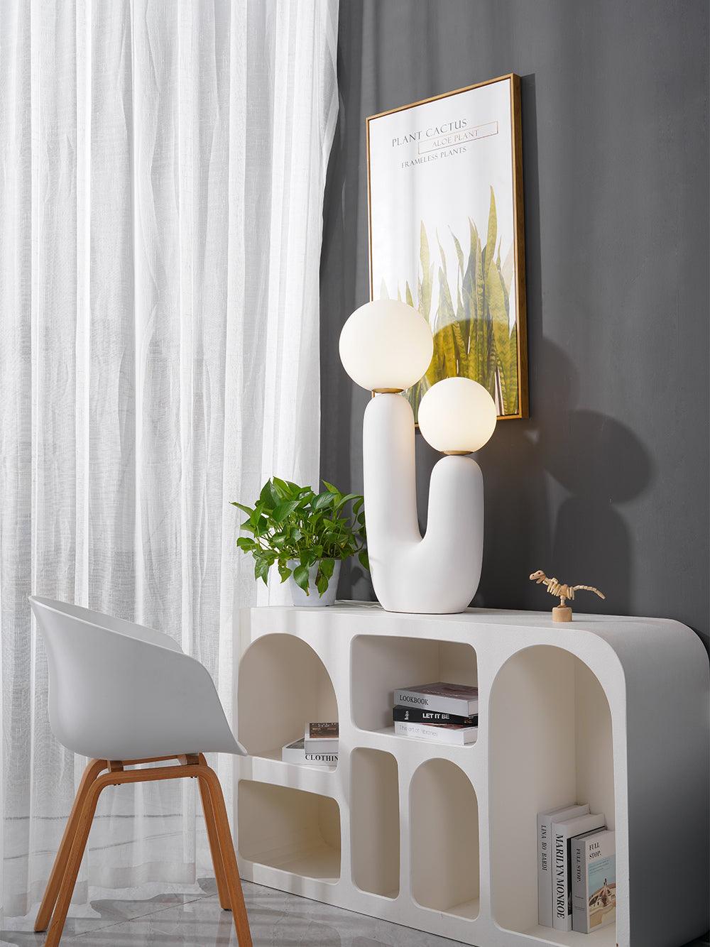 Oo Ceramics Table Lamp - Handmade Ceramic Nightstand Lamp for Bedroom & Living Room - Perfect for Cozy Home Decor & Ambient Lighting