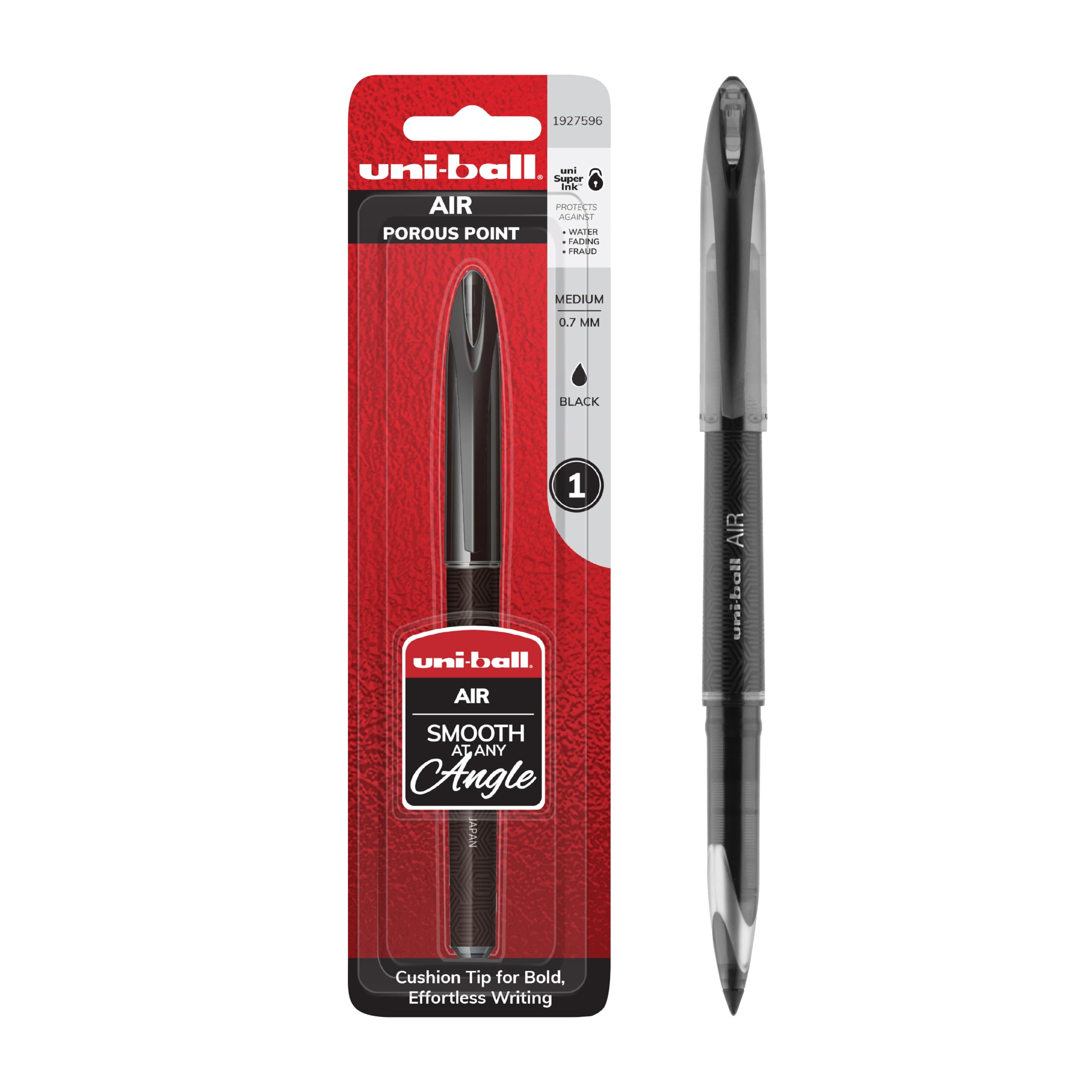 Uni-ball Air Porous Point Pens - Medium Point 0.7mm Black Ink - Smooth Writing for Office, School & Art Projects - Single Pen (1 Count)