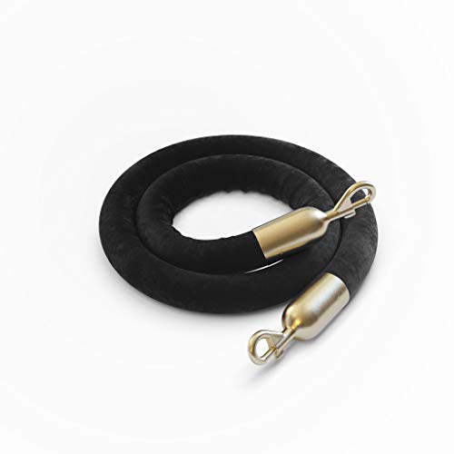 Black Rope With Satin Brass Snap Ends