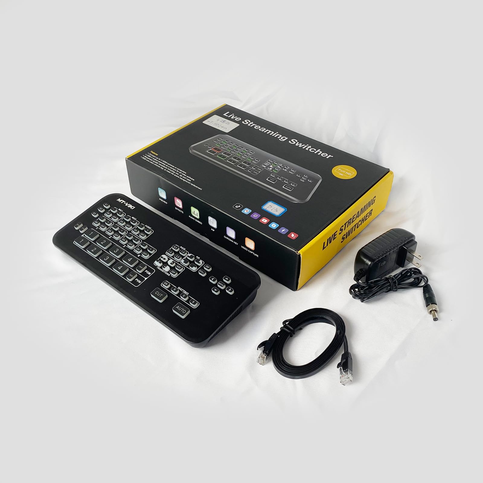 MT-VIKI 4K HDMI Live Stream Switcher - Professional Video Mixer with Multi-View Preview, Audio Mixer & 3.5mm Input - Perfect for OBS, YouTube Live Streaming, Gaming Broadcasts & Church Services
